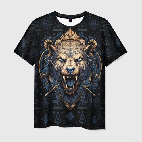 Мужская футболка 3D Медведь викингов, цвет 3D печать