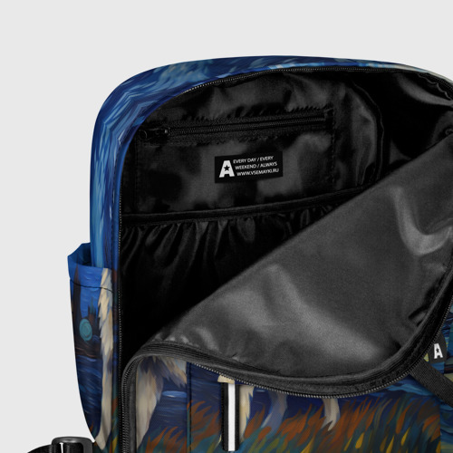 Женский рюкзак 3D с принтом Хаски в стиле Ван Гога, фото #5