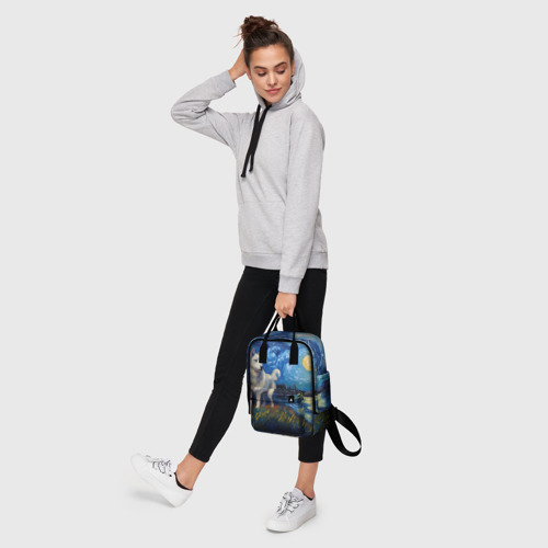 Женский рюкзак 3D с принтом Хаски в стиле Ван Гога, фото #4