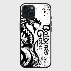 Чехол силиконовый для Apple iPhone 15 матовый Балдурс гейт 3 - дракон