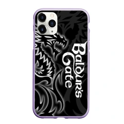 Чехол для iPhone 11 Pro Max матовый Балдурс гейт 3 - черный дракон