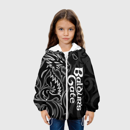 Детская куртка 3D Балдурс гейт 3 - черный дракон, цвет белый - фото 4