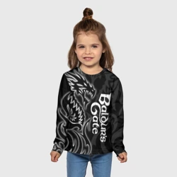 Детский лонгслив 3D Балдурс гейт 3 - черный дракон - фото 2