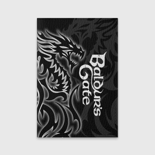 Обложка для паспорта матовая кожа Балдурс гейт 3 - черный дракон, цвет черный