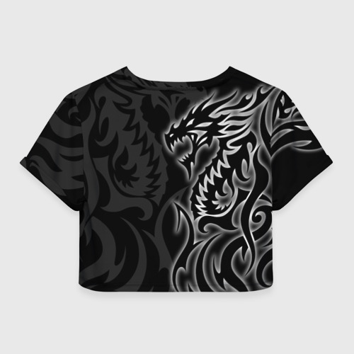 Женская футболка Crop-top 3D Балдурс гейт 3 - черный дракон, цвет 3D печать - фото 2