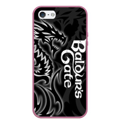 Чехол для iPhone 5/5S матовый Балдурс гейт 3 - черный дракон