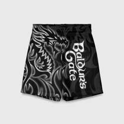 Детские спортивные шорты 3D Балдурс гейт 3 - черный дракон