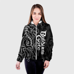 Женская куртка 3D Балдурс гейт 3 - черный дракон - фото 2