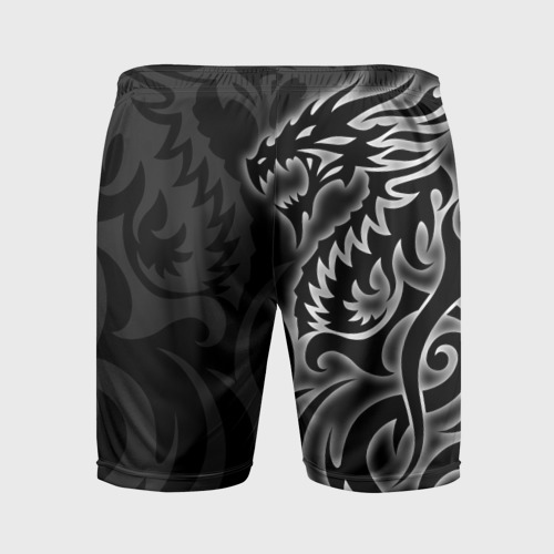 Мужские шорты спортивные Балдурс гейт 3 - черный дракон, цвет 3D печать - фото 2
