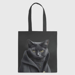 Шоппер 3D Чёрный кот в пальто