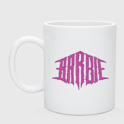 Кружка керамическая Барби - black metal logo