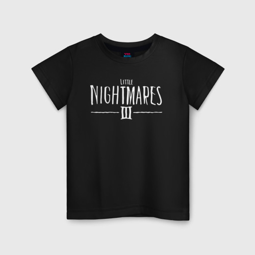 Детская футболка хлопок Little nightmares 3 logo, цвет черный