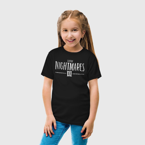 Детская футболка хлопок Little nightmares 3 logo, цвет черный - фото 5
