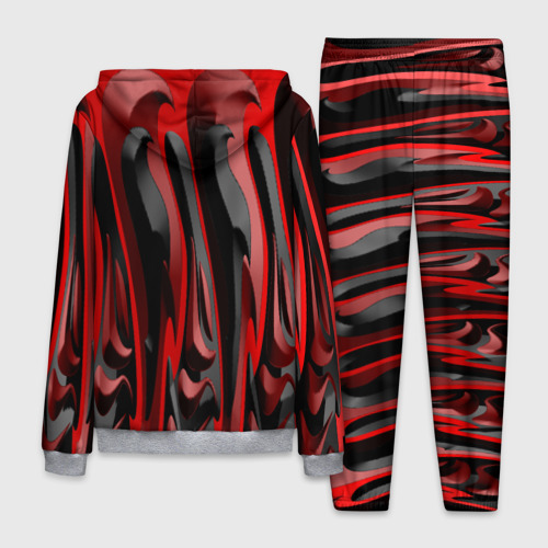 Мужской 3D костюм с принтом Пластик красно-черный, вид сзади #1
