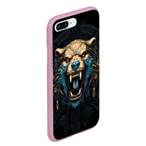 Чехол для iPhone 7Plus/8 Plus матовый Скандинавский медведь, цвет розовый - фото 3