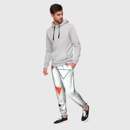 Мужские брюки 3D с принтом Геометрия фигур, фото на моделе #1