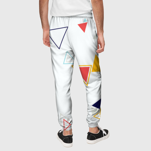 Мужские брюки 3D с принтом Геометрия фигур, вид сзади #2