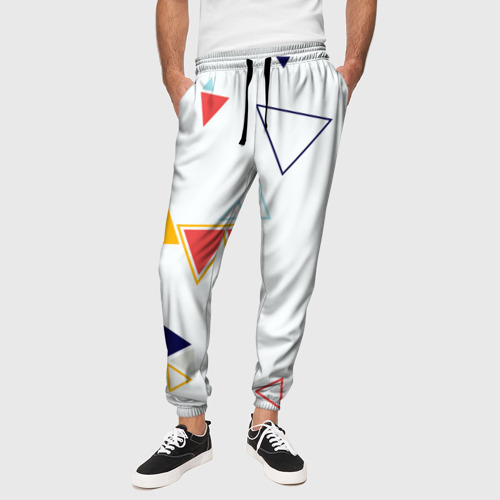 Мужские брюки 3D с принтом Геометрия фигур, вид сбоку #3