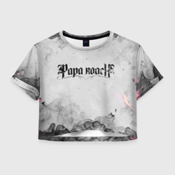 Женская футболка Crop-top 3D Papa Roach grey