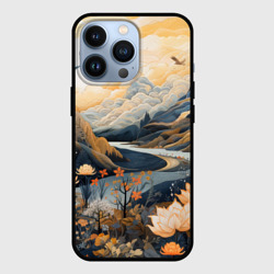 Чехол для iPhone 13 Pro Солнечное утро в цветущих горах