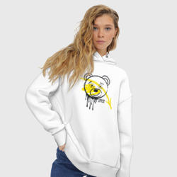 Женское худи Oversize хлопок Медведь в стиле urban - фото 2