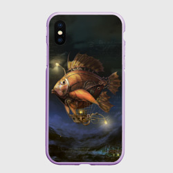 Чехол для iPhone XS Max матовый Рыба-дирижабль в ночи
