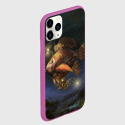 Чехол для iPhone 11 Pro матовый Рыба-дирижабль в ночи - фото 2