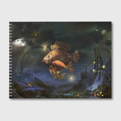 Альбом для рисования Рыба-дирижабль в ночи