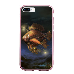 Чехол для iPhone 7Plus/8 Plus матовый Рыба-дирижабль в ночи