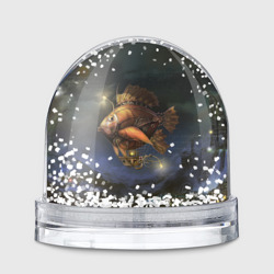 Игрушка Снежный шар Рыба-дирижабль в ночи