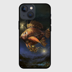 Чехол для iPhone 13 mini Рыба-дирижабль в ночи