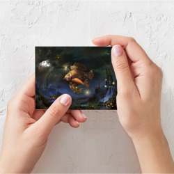 Поздравительная открытка Рыба-дирижабль в ночи - фото 2