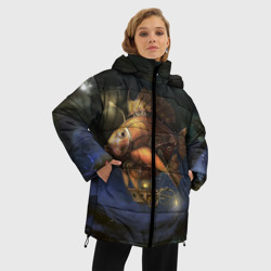 Женская зимняя куртка Oversize Рыба-дирижабль в ночи - фото 2