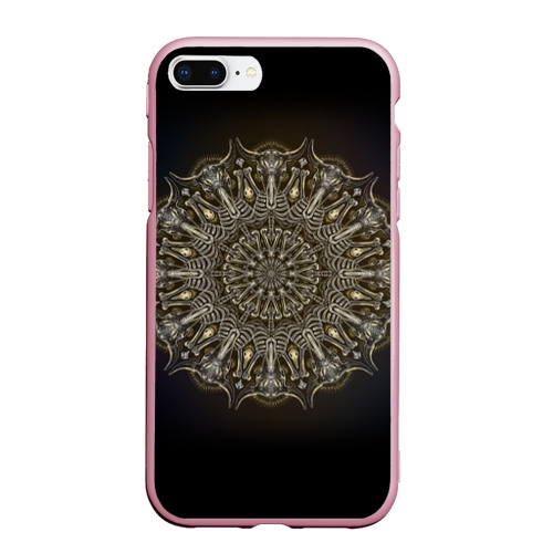 Чехол для iPhone 7Plus/8 Plus матовый Костяная мандала, цвет розовый