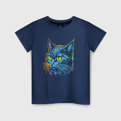 Светящаяся детская футболка Цветной котик