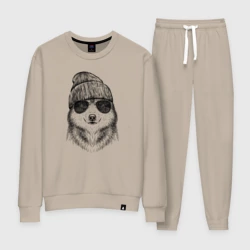 Женский костюм хлопок Волк на стиле