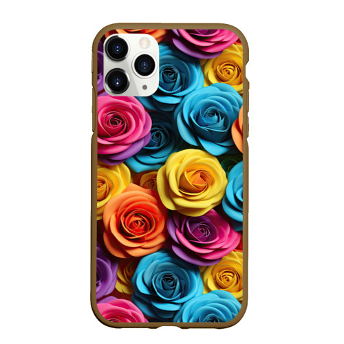 Чехол для iPhone 11 Pro Max матовый с принтом Цветочная свежесть, вид спереди #2