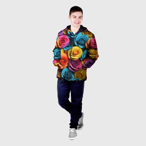 Мужская куртка 3D с принтом Цветочная свежесть, фото на моделе #1