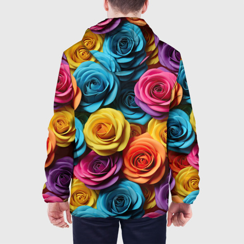 Мужская куртка 3D с принтом Цветочная свежесть, вид сзади #2