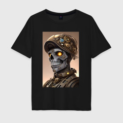 Мужская футболка хлопок Oversize Cool skull - steampunk - neural network