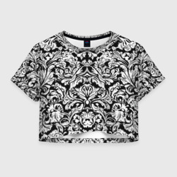 Женская футболка Crop-top 3D Floral pattern - irezumi - neural network