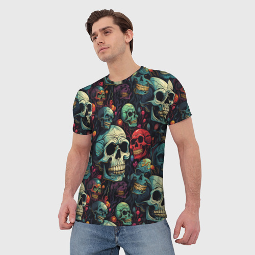 Мужская футболка 3D Милый skull, цвет 3D печать - фото 3