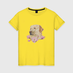 Арт лабрадор – Женская футболка хлопок с принтом купить со скидкой в -20%