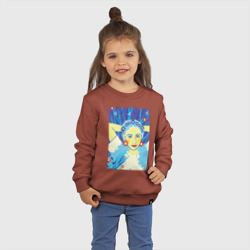 Детский свитшот хлопок Девушка с голубыми волосами в цветочном венке - фото 2