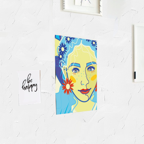 Постер Девушка с голубыми волосами в цветочном венке - фото 3