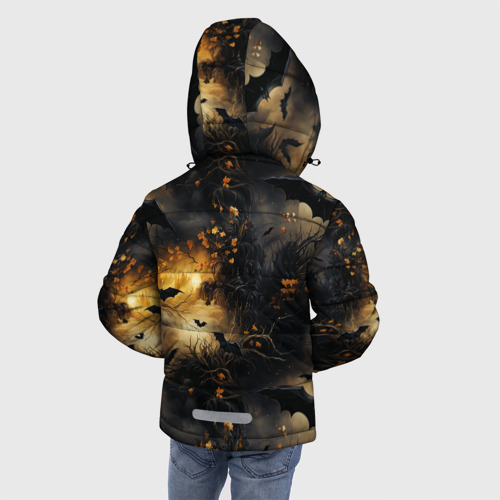 Зимняя куртка для мальчиков 3D с принтом Ночная мышь, вид сзади #2