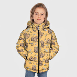 Зимняя куртка для мальчиков 3D Капибары и мандаринки - фото 2