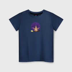 Ленивец медитирует на ведьминской метле – Детская футболка хлопок с принтом купить со скидкой в -20%