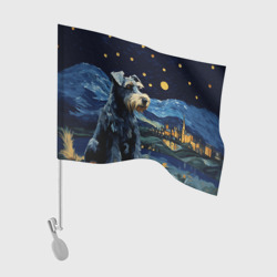 Флаг для автомобиля Шнауцер в стиле Ван Гога