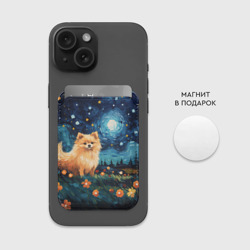 Картхолдер Magsafe магнитный Шпиц в стиле Ван Гога - фото 2